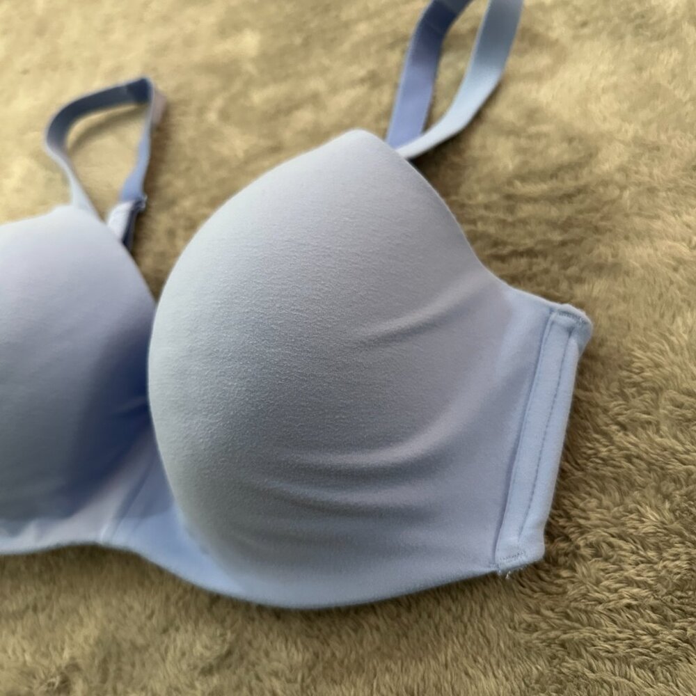Wacoal How Perfect Wire Free T-Shirt Bra Women's size 34D 852189 Periwinkle - Picture 2 of 4